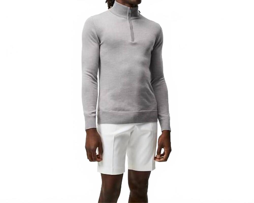 NEW J.LINDEBERG kian tour merino sweater in grey melange